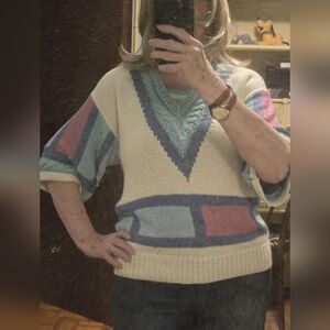 Vintage V-Neck 3/4 Sleeve Sweater